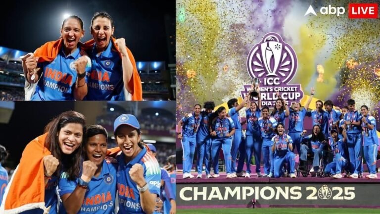 टीम इंडिया का अनोखा सेलिब्रेशन, कोच से लेकर दिग्गज खिलाड़ियों ने उठाई वर्ल्ड कप ट्रॉफी, विक्ट्री परेड की तस्वीरें वायरल